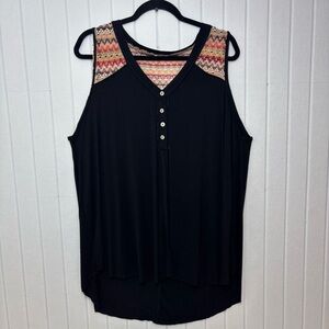 POL crochet back‎ Top Black Size 2XL